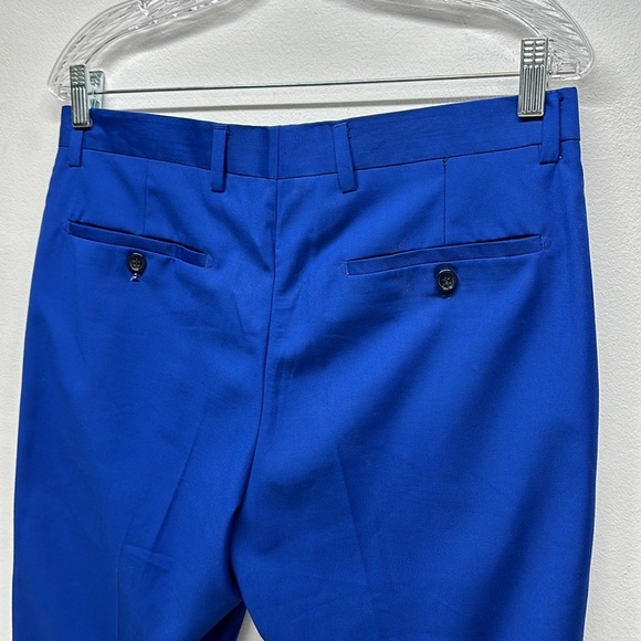 Kenzo Homme Trouser Dress Pants Pant Pleated Straight Leg Blue Mens 32 x 27" - Picture 5 of 8